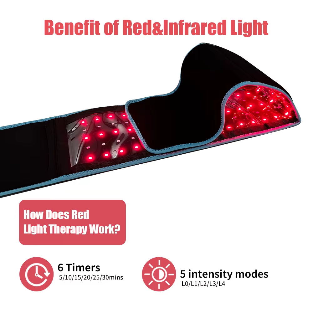 Portable Foldable Wearable 660Nm 850Nm Infrared Light Therapy Wrap Red Light Therapy Belt