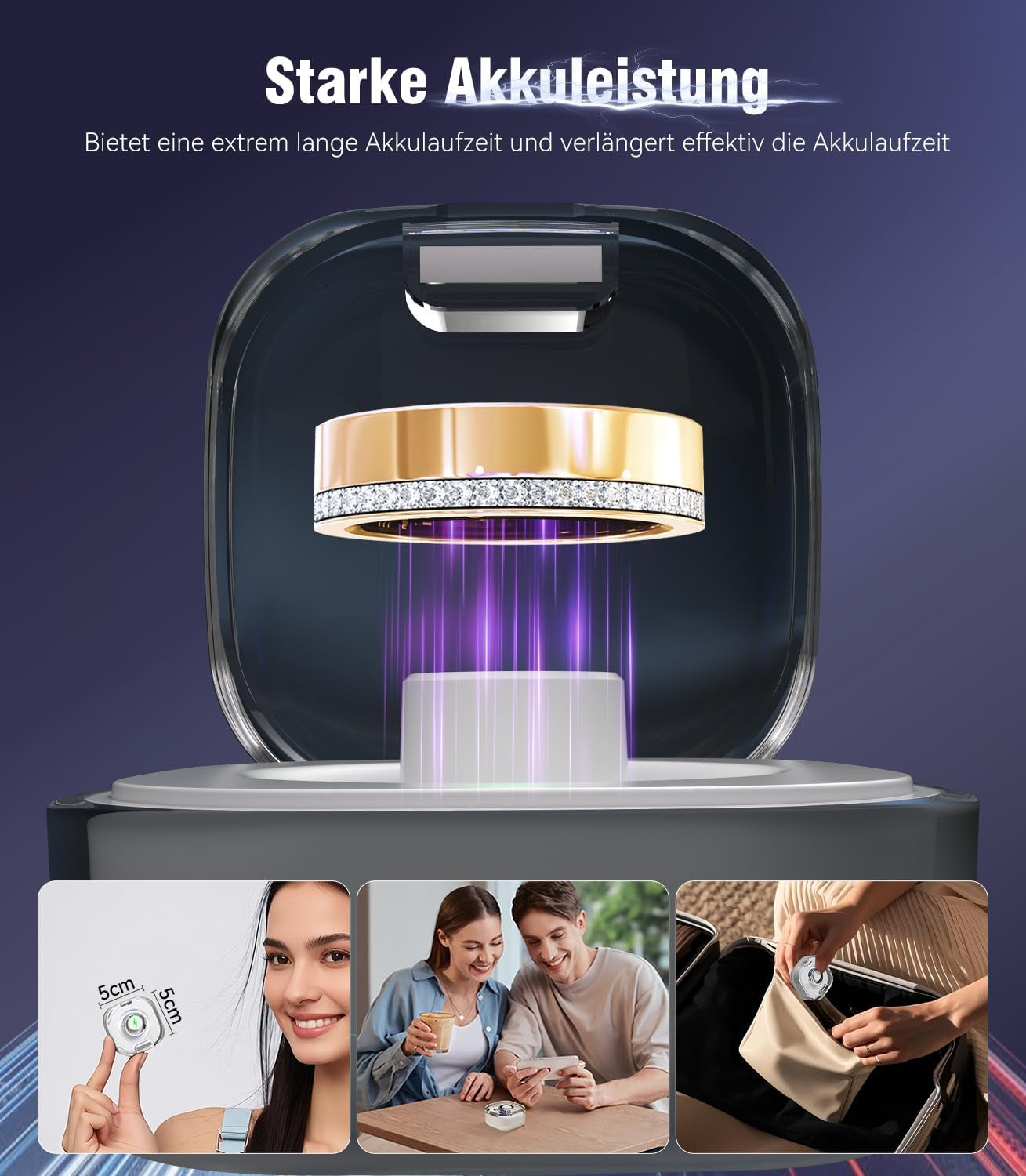 10 Gen Diamond Smart Ring and Wireless Charging Case【Industry Ranking No.1 – 0 Measurement Error】 2026 Smart Ring for Women & Men for Sleep Tracking Wearable Device,Fitness Ring Gold 7#
